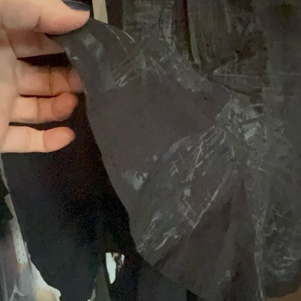 Black Grey Patterned Goth Steampunk-Like Skirt - image 6